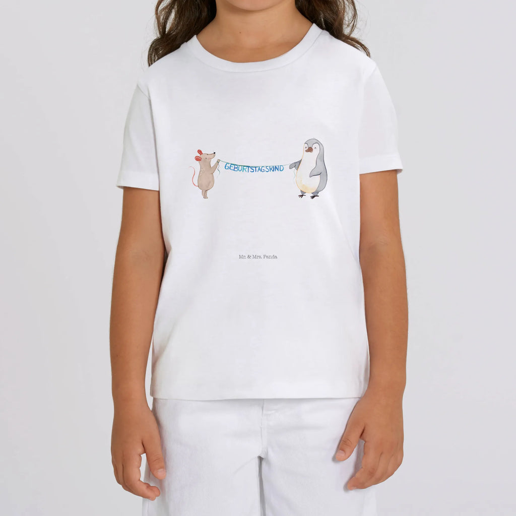 Organic Kinder T-Shirt Maus Pinguin Geburtstag Kinder T-Shirt Mädchen, Kinder T-Shirt, Kinder T-Shirt Jungen, Geburtstagsgeschenk, Geburtstag, Geschenk, Maus, Happy Birthday, Pinguin, Geburtstage, Geburtstagsfeier