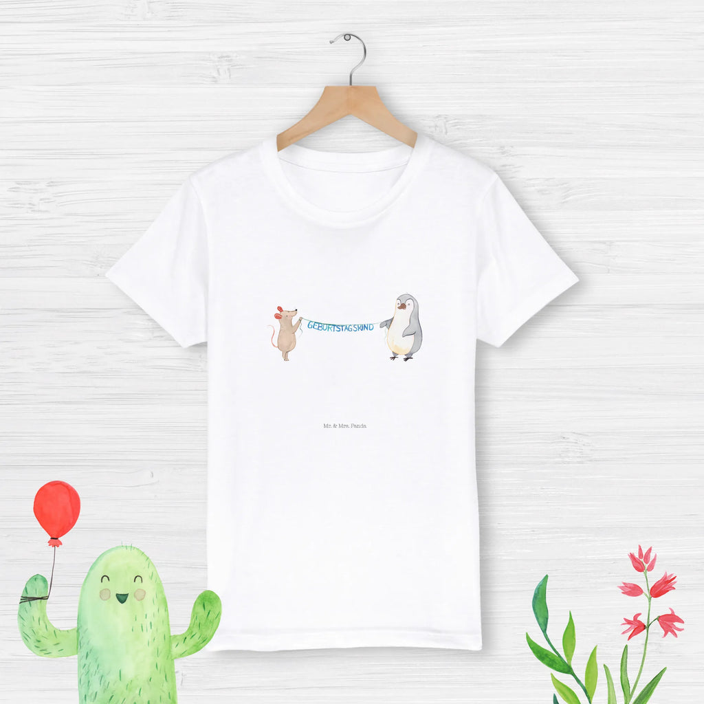 Organic Kinder T-Shirt Maus Pinguin Geburtstag Kinder T-Shirt Mädchen, Kinder T-Shirt, Kinder T-Shirt Jungen, Geburtstagsgeschenk, Geburtstag, Geschenk, Maus, Happy Birthday, Pinguin, Geburtstage, Geburtstagsfeier