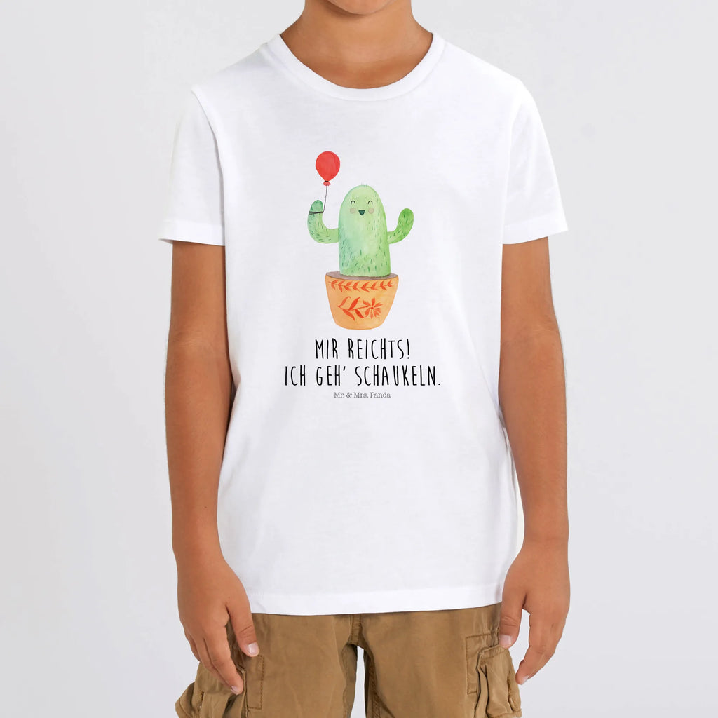 Organiczna koszulka dziecięca Kaktus balon Kinder T-Shirt, Kinder T-Shirt Mädchen, Kinder T-Shirt Jungen, Kaktus, Kakteen, Neustart, Freund, Freundin, Freude, Stress, Ausbildung, Prüfung, Luftballon, Büroalltag, Büro