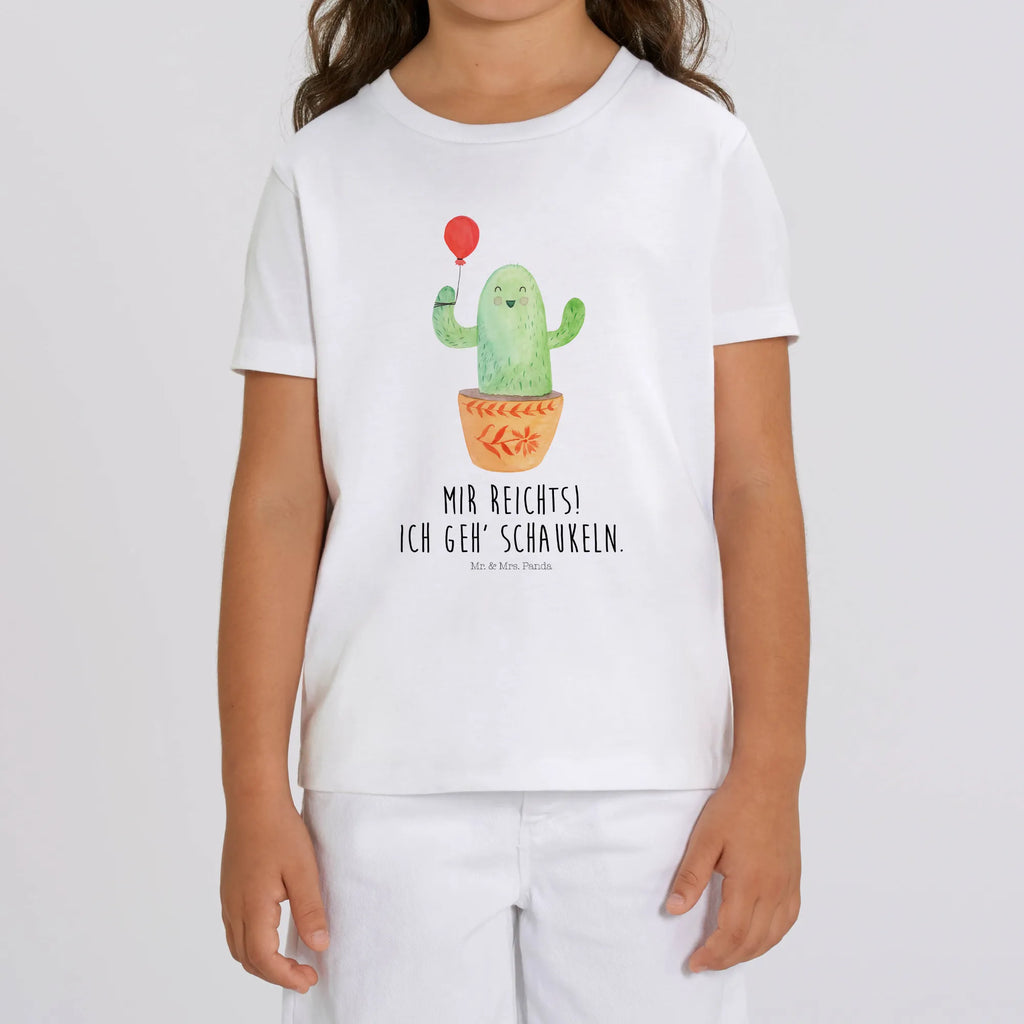 Organiczna koszulka dziecięca Kaktus balon Kinder T-Shirt, Kinder T-Shirt Mädchen, Kinder T-Shirt Jungen, Kaktus, Kakteen, Neustart, Freund, Freundin, Freude, Stress, Ausbildung, Prüfung, Luftballon, Büroalltag, Büro