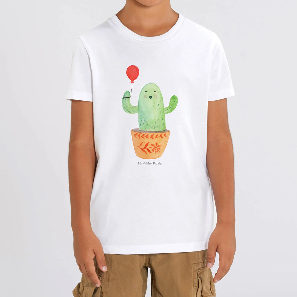 Organiczna koszulka dziecięca Kaktus balon Kinder T-Shirt, Kinder T-Shirt Mädchen, Kinder T-Shirt Jungen, Kaktus, Kakteen, Neustart, Freund, Freundin, Freude, Stress, Ausbildung, Prüfung, Luftballon, Büroalltag, Büro