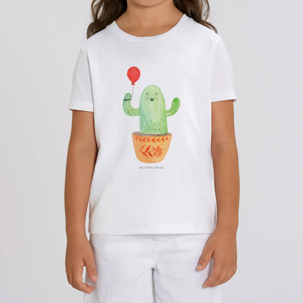 Organiczna koszulka dziecięca Kaktus balon Kinder T-Shirt, Kinder T-Shirt Mädchen, Kinder T-Shirt Jungen, Kaktus, Kakteen, Neustart, Freund, Freundin, Freude, Stress, Ausbildung, Prüfung, Luftballon, Büroalltag, Büro