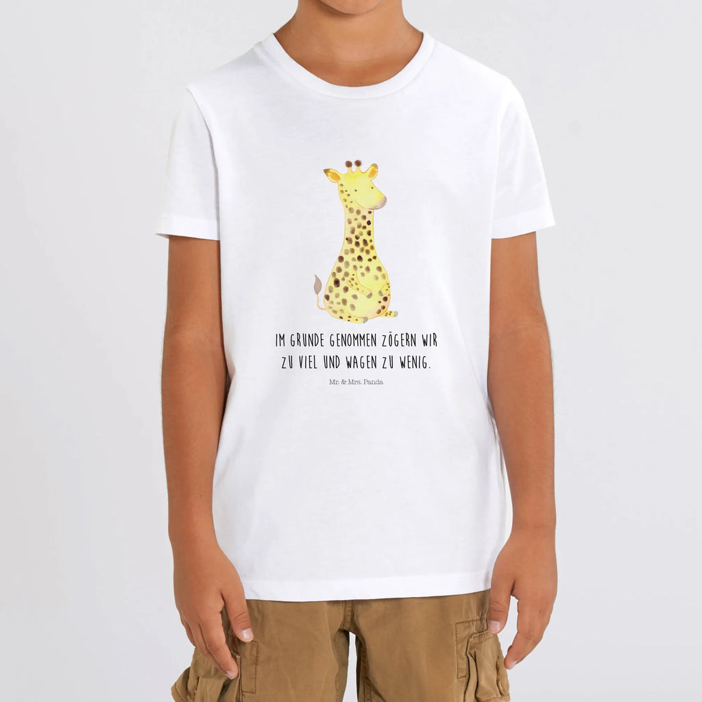 Organic Kinder T-Shirt Giraffe Zufrieden Kinder T-Shirt Jungen, Kinder T-Shirt Mädchen, Kinder T-Shirt, Wildtiere, Afrika, Abenteuer, Zufrieden, Giraffe, Glück