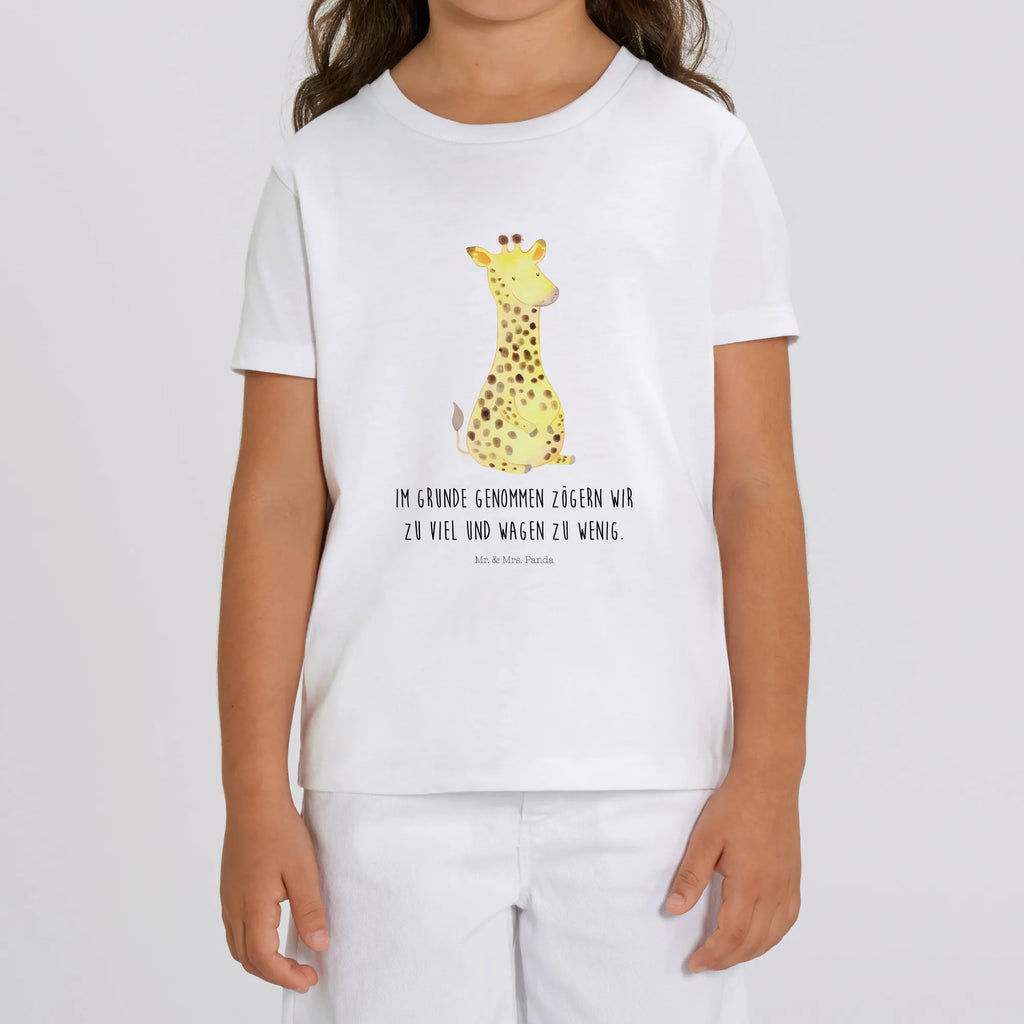 Organic Kinder T-Shirt Giraffe Zufrieden Kinder T-Shirt Jungen, Kinder T-Shirt Mädchen, Kinder T-Shirt, Wildtiere, Afrika, Abenteuer, Zufrieden, Giraffe, Glück