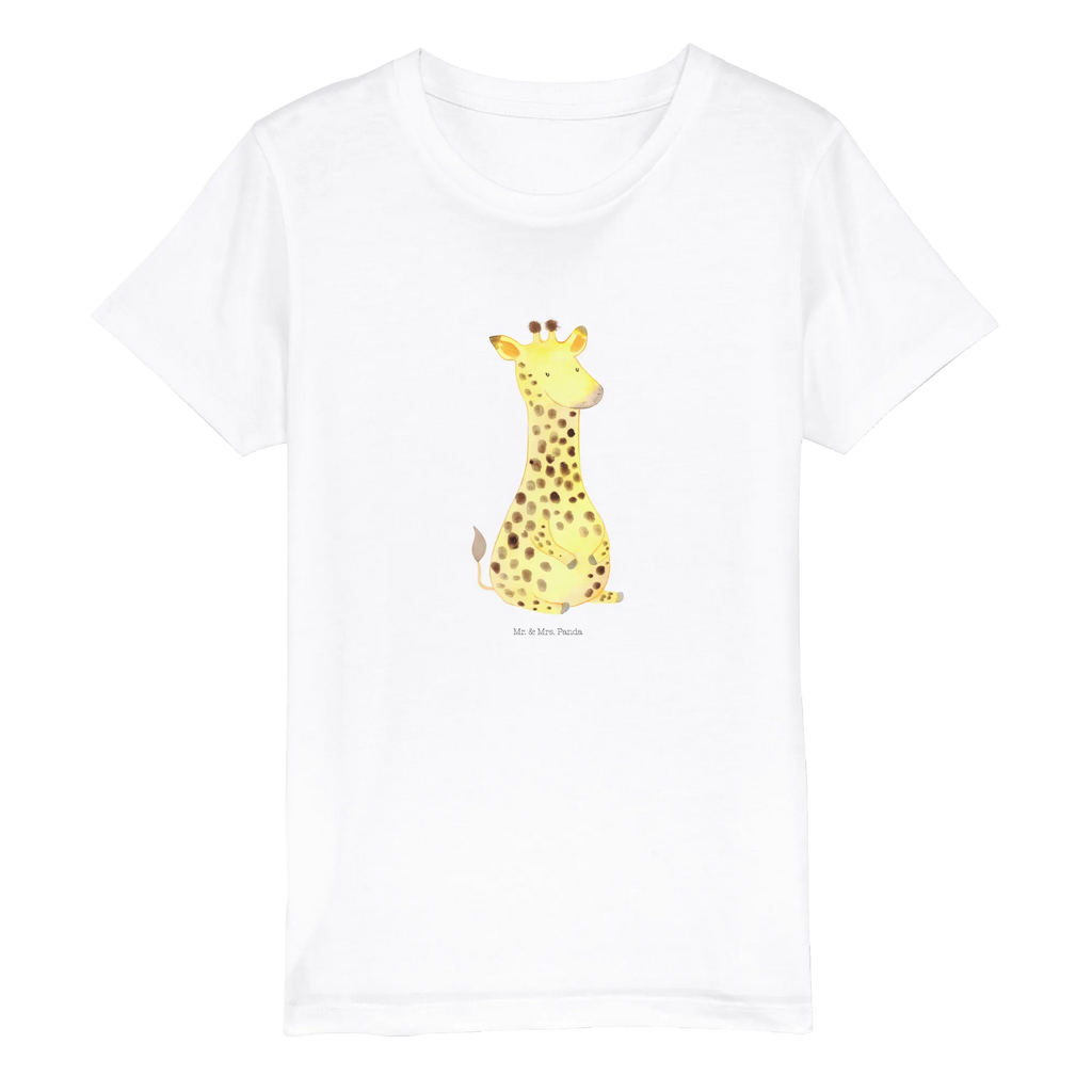 Organic Kinder T-Shirt Giraffe Zufrieden Kinder T-Shirt Jungen, Kinder T-Shirt Mädchen, Kinder T-Shirt, Wildtiere, Afrika, Abenteuer, Zufrieden, Giraffe, Glück