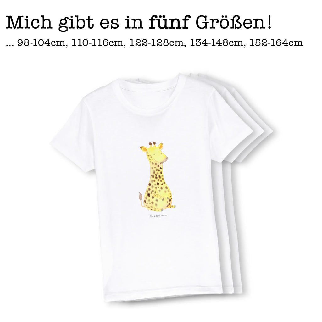Organic Kinder T-Shirt Giraffe Zufrieden Kinder T-Shirt Jungen, Kinder T-Shirt Mädchen, Kinder T-Shirt, Wildtiere, Afrika, Abenteuer, Zufrieden, Giraffe, Glück