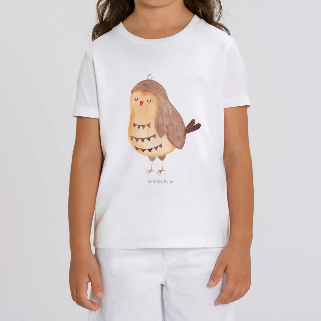 Organic Kinder T-Shirt Eule Zufrieden Kinder T-Shirt Mädchen, Kinder T-Shirt Jungen, Kinder T-Shirt, Eule, Romantisch, Owl, Eule Deko, Geschenk Hochzeitstag, Eule Spruch, Liebe Spruch, Spruch schön, Wortspiel Lustig