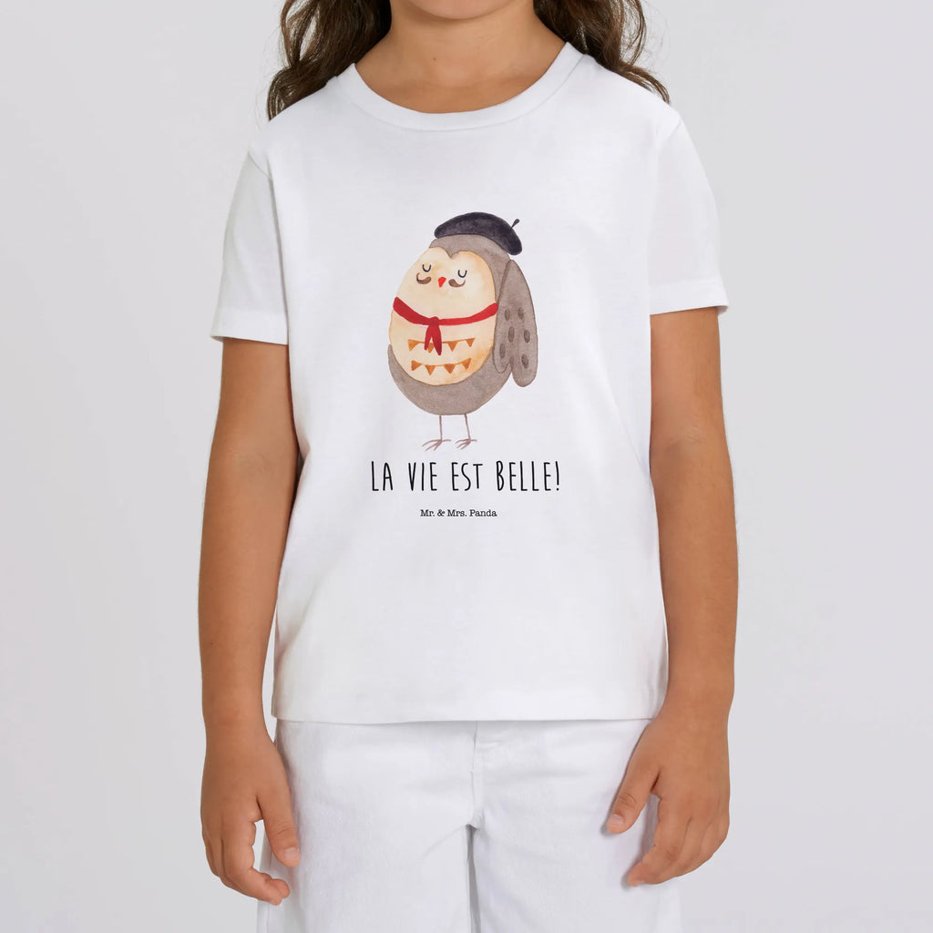 Organic Kinder T-Shirt Eule Französisch Kinder T-Shirt Jungen, Kinder T-Shirt Mädchen, Kinder T-Shirt, Eule, Frankreich, Das Leben Ist schön, Spruch Französisch, Owl, La Vie Est Belle, Spruch schön, Eulen, Hibou, Eule Deko