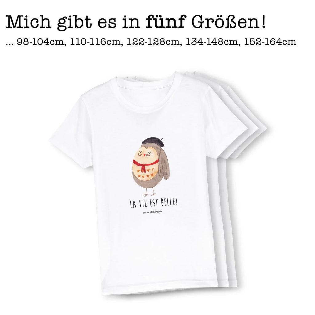 Organic Kinder T-Shirt Eule Französisch Kinder T-Shirt Jungen, Kinder T-Shirt Mädchen, Kinder T-Shirt, Eule, Frankreich, Das Leben Ist schön, Spruch Französisch, Owl, La Vie Est Belle, Spruch schön, Eulen, Hibou, Eule Deko