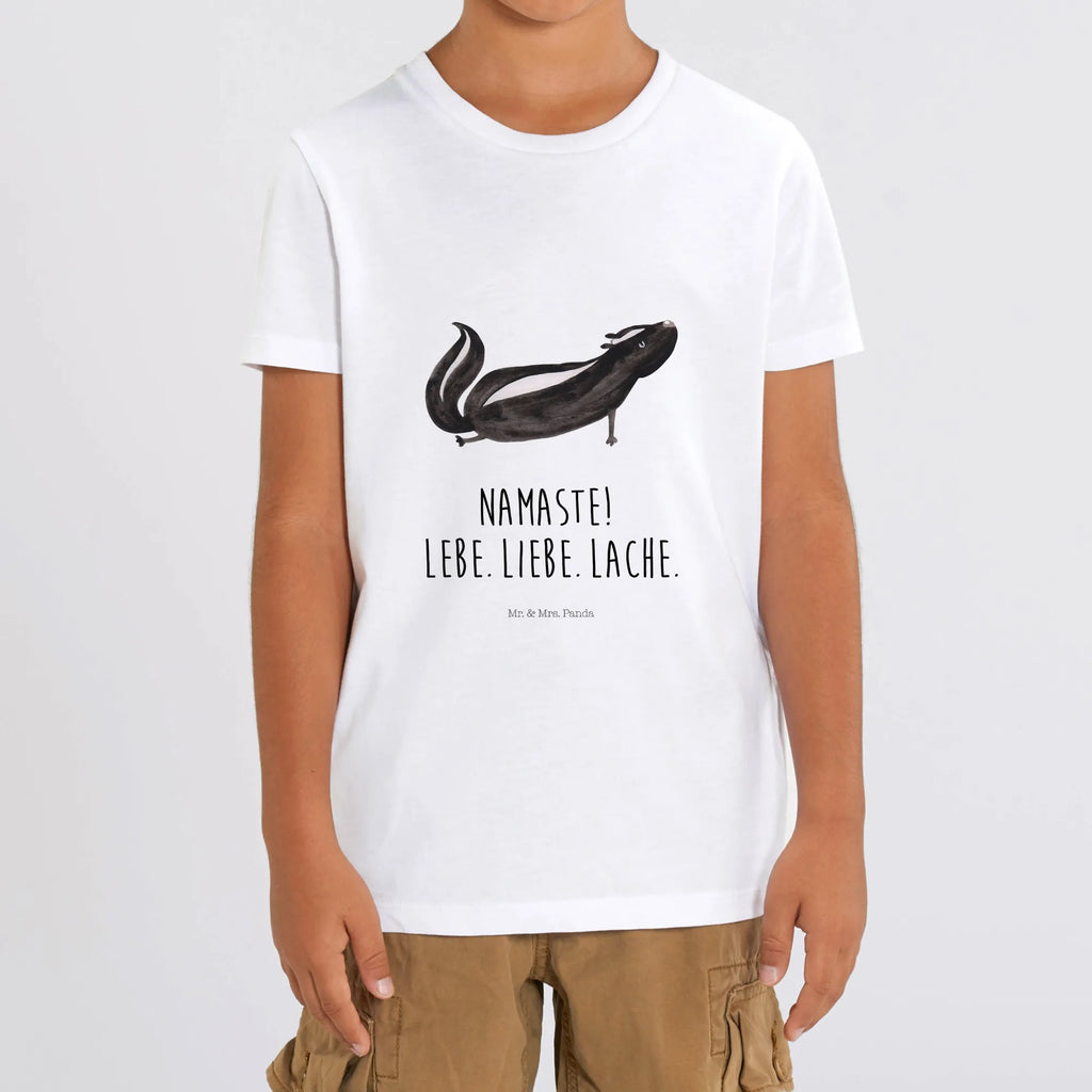 Organic Kinder T-Shirt Stinktier Yoga Kinder T-Shirt, Kinder T-Shirt Mädchen, Kinder T-Shirt Jungen, Stinktier, Skunk, Yoga, Lache, Lebe, Wildtier, Raubtier, Stinki, Stinker, Namaste, Liebe