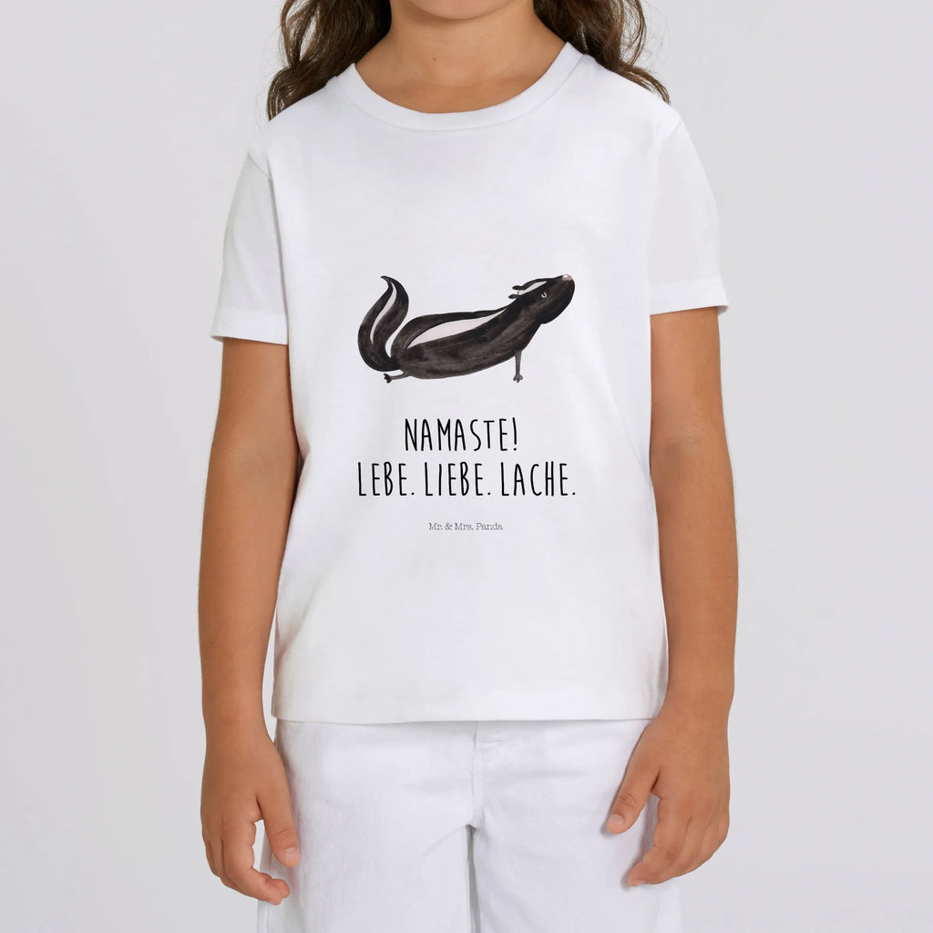 Organic Kinder T-Shirt Stinktier Yoga Kinder T-Shirt, Kinder T-Shirt Mädchen, Kinder T-Shirt Jungen, Stinktier, Skunk, Yoga, Lache, Lebe, Wildtier, Raubtier, Stinki, Stinker, Namaste, Liebe