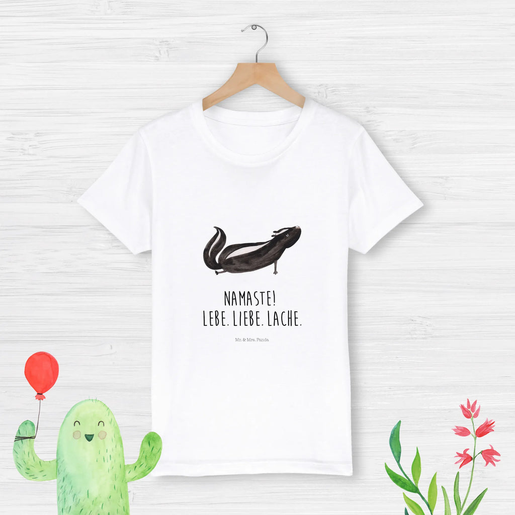 Organic Kinder T-Shirt Stinktier Yoga Kinder T-Shirt, Kinder T-Shirt Mädchen, Kinder T-Shirt Jungen, Stinktier, Skunk, Yoga, Lache, Lebe, Wildtier, Raubtier, Stinki, Stinker, Namaste, Liebe