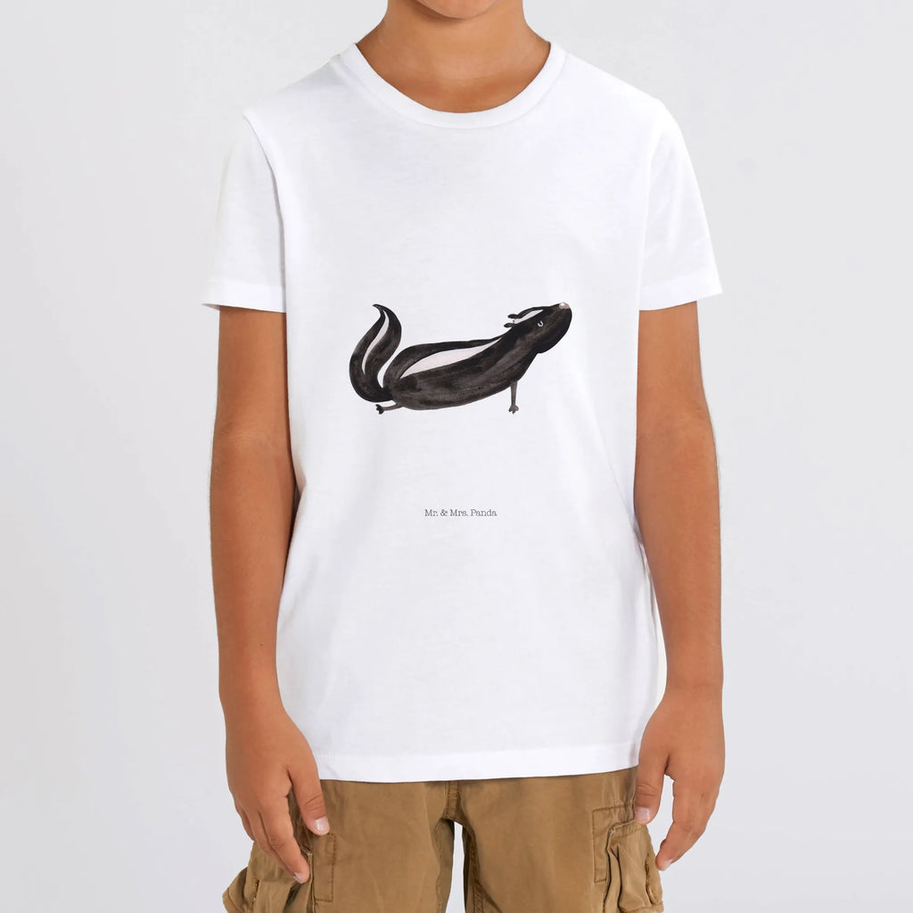 Organic Kinder T-Shirt Stinktier Yoga Kinder T-Shirt, Kinder T-Shirt Mädchen, Kinder T-Shirt Jungen, Stinktier, Skunk, Yoga, Lache, Lebe, Wildtier, Raubtier, Stinki, Stinker, Namaste, Liebe