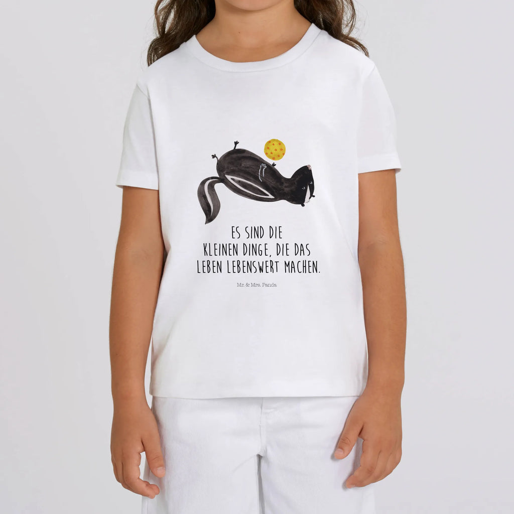 Organiczna koszulka dziecięca skunks piłka Kinder T-Shirt Mädchen, Kinder T-Shirt, Kinder T-Shirt Jungen, Stinktier, Skunk, Raubtier, Stinki, Stinker, verspielt, Wildtier, Weisheit