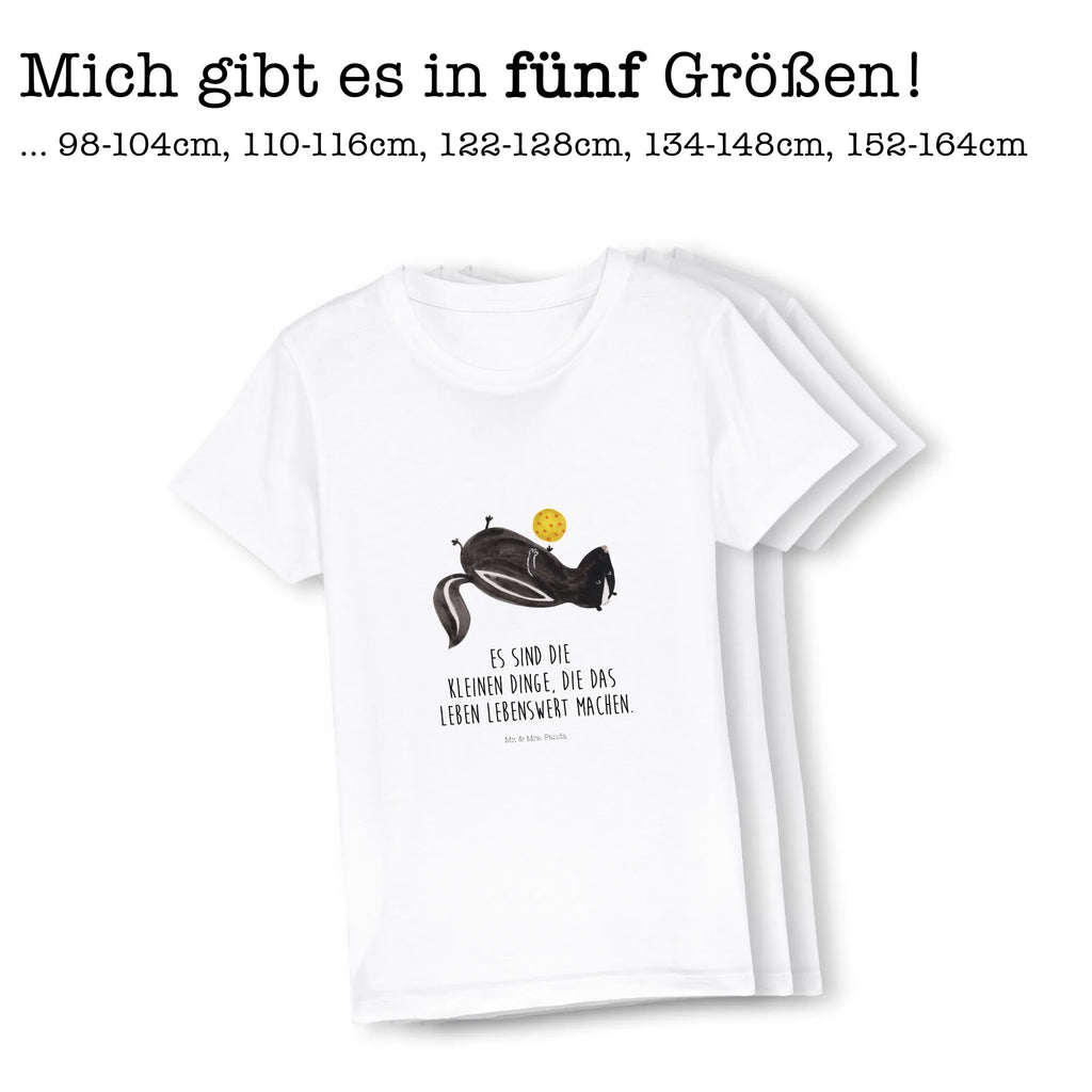 Organiczna koszulka dziecięca skunks piłka Kinder T-Shirt Mädchen, Kinder T-Shirt, Kinder T-Shirt Jungen, Stinktier, Skunk, Raubtier, Stinki, Stinker, verspielt, Wildtier, Weisheit