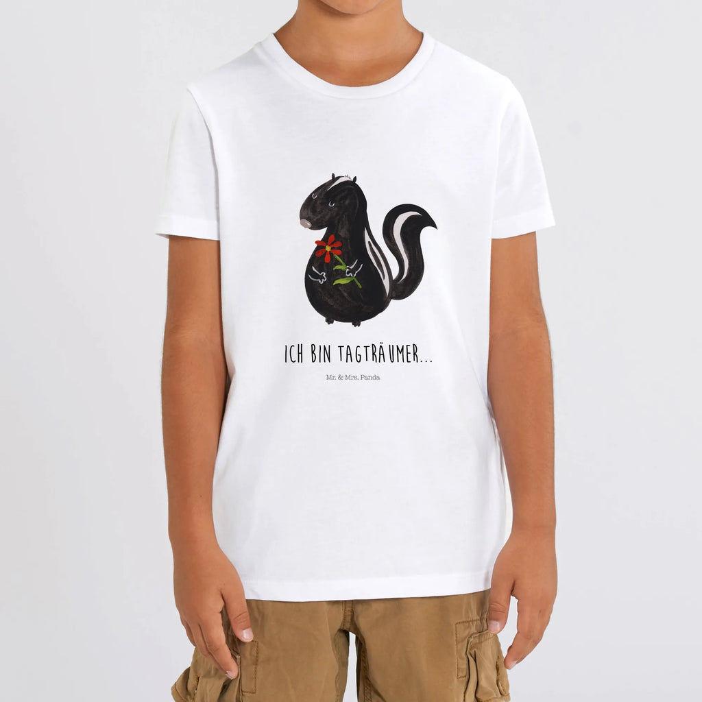 Organic Kids T-Shirt skunk flower Kinder T-Shirt Jungen, Kinder T-Shirt, Kinder T-Shirt Mädchen, Stinktier, Skunk, Raubtier, Wildtier, Stinki, Stinker, Verträumt, Träume, Dreams, Tagträumer