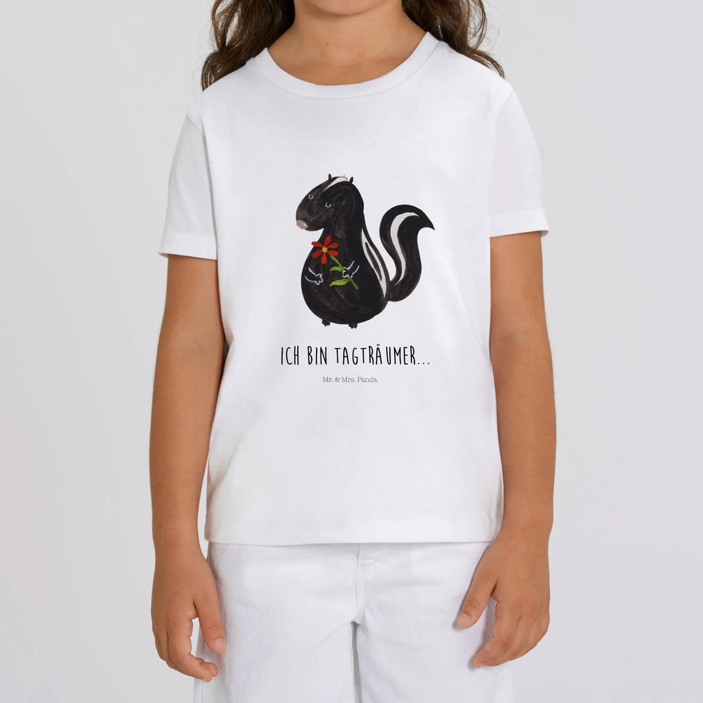 Organic Kids T-Shirt skunk flower Kinder T-Shirt Jungen, Kinder T-Shirt, Kinder T-Shirt Mädchen, Stinktier, Skunk, Raubtier, Wildtier, Stinki, Stinker, Verträumt, Träume, Dreams, Tagträumer