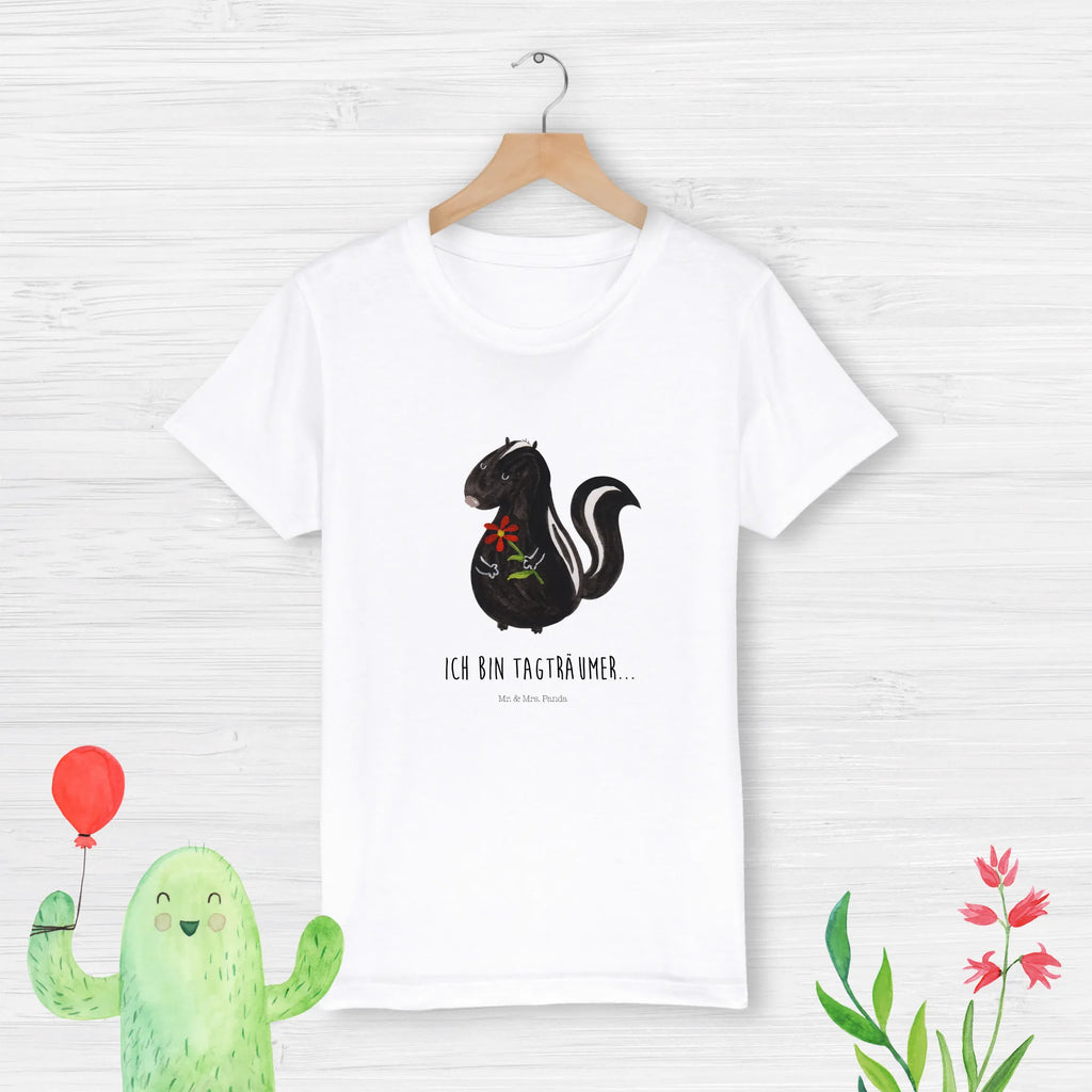 Organic Kids T-Shirt skunk flower Kinder T-Shirt Jungen, Kinder T-Shirt, Kinder T-Shirt Mädchen, Stinktier, Skunk, Raubtier, Wildtier, Stinki, Stinker, Verträumt, Träume, Dreams, Tagträumer
