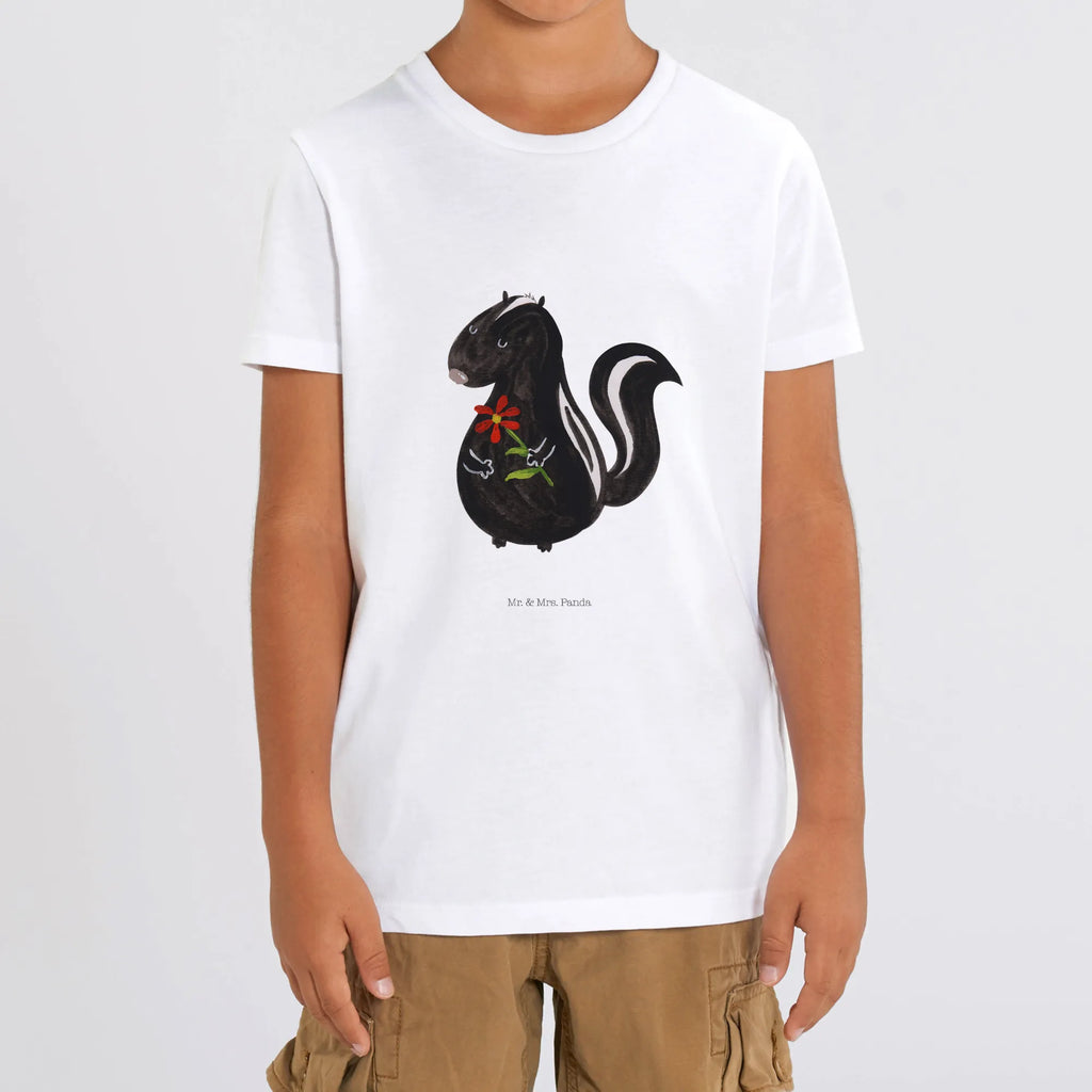 Organic Kids T-Shirt skunk flower Kinder T-Shirt Jungen, Kinder T-Shirt, Kinder T-Shirt Mädchen, Stinktier, Skunk, Raubtier, Wildtier, Stinki, Stinker, Verträumt, Träume, Dreams, Tagträumer