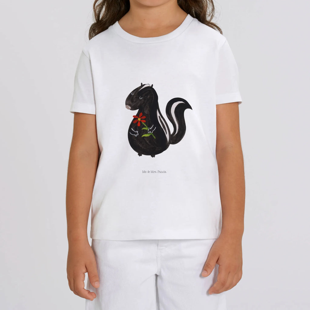Organic Kids T-Shirt skunk flower Kinder T-Shirt Jungen, Kinder T-Shirt, Kinder T-Shirt Mädchen, Stinktier, Skunk, Raubtier, Wildtier, Stinki, Stinker, Verträumt, Träume, Dreams, Tagträumer