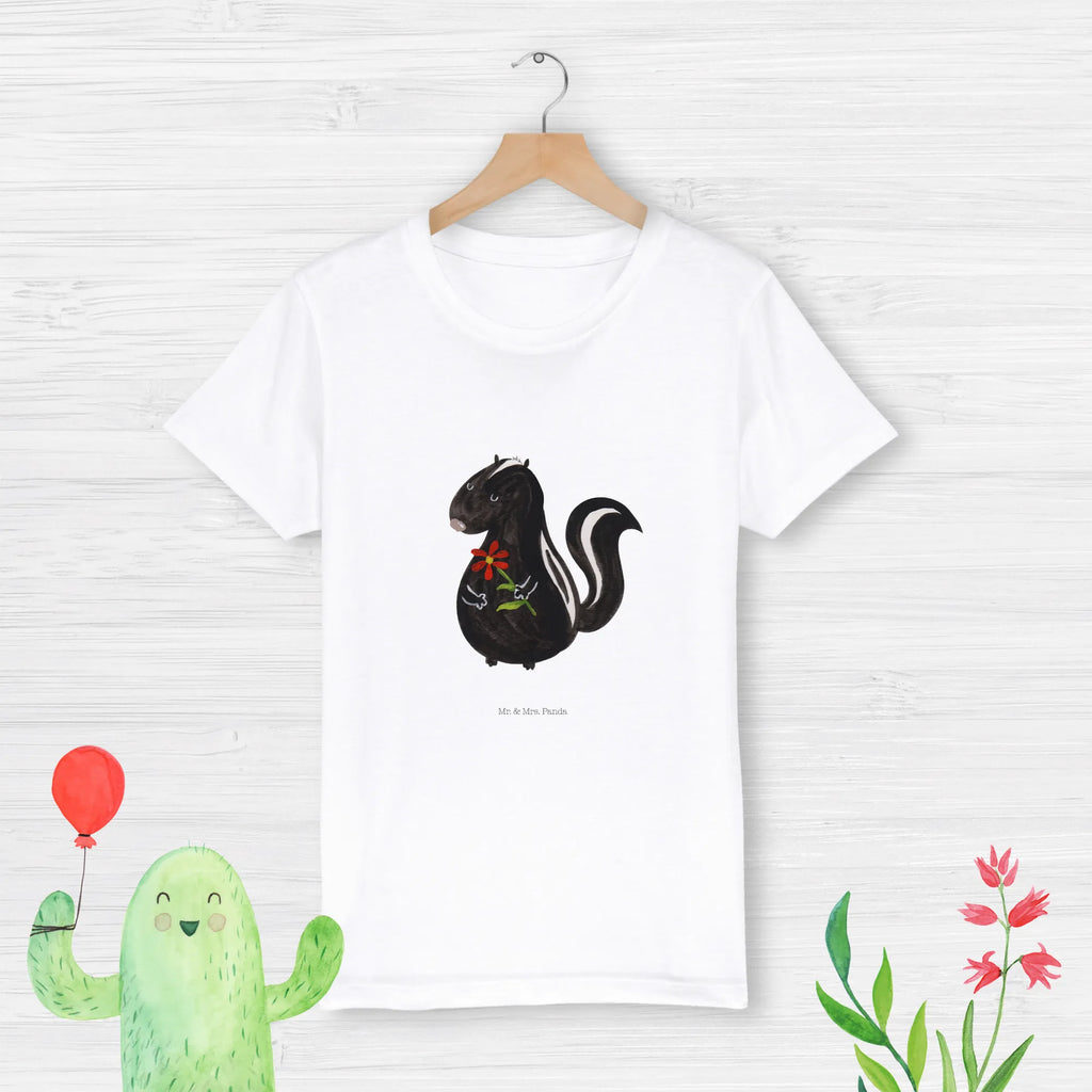Organic Kids T-Shirt skunk flower Kinder T-Shirt Jungen, Kinder T-Shirt, Kinder T-Shirt Mädchen, Stinktier, Skunk, Raubtier, Wildtier, Stinki, Stinker, Verträumt, Träume, Dreams, Tagträumer