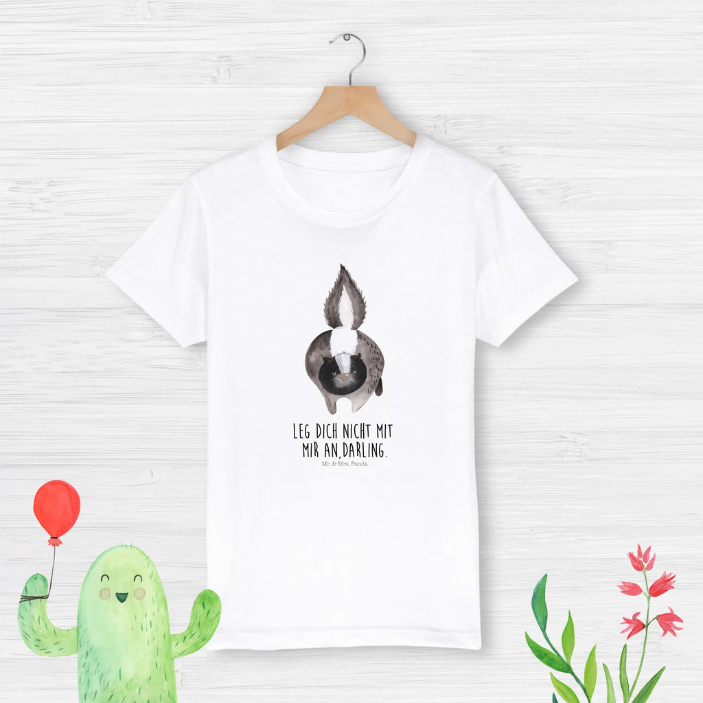 Organiczna koszulka dziecięca skunks atak Kinder T-Shirt Mädchen, Kinder T-Shirt Jungen, Kinder T-Shirt, Stinktier, Skunk, Stinki, Raubtier, Stinker, Wildtier, wütend, Drohung