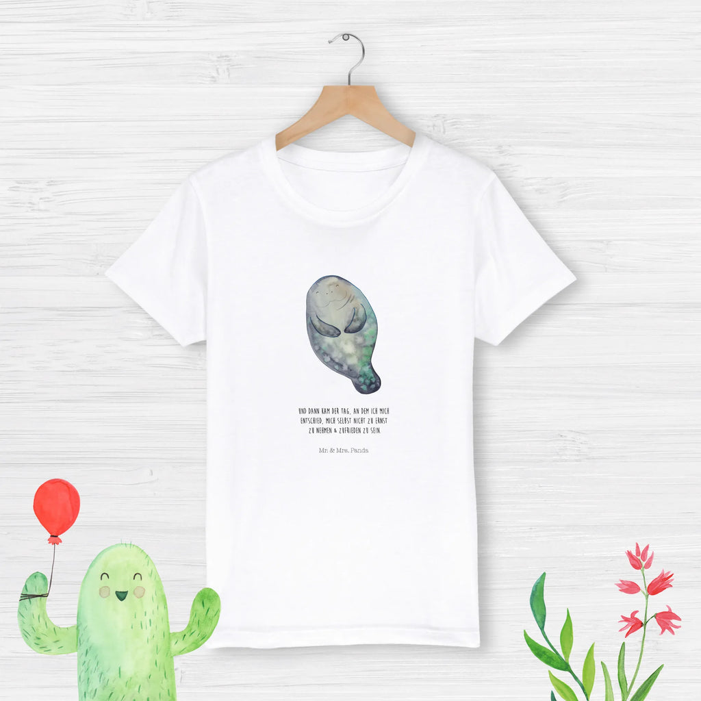 Organic Kids T-Shirt manatee happy Kinder T-Shirt, Kinder T-Shirt Jungen, Kinder T-Shirt Mädchen, Urlaub, Meerestiere, Meer, Achtsamkeit, Respekt, Freundin, Liebeskummer, Neustart, Selbstliebe, Seekühe, Zufrieden, Neuanfang, Seekuh