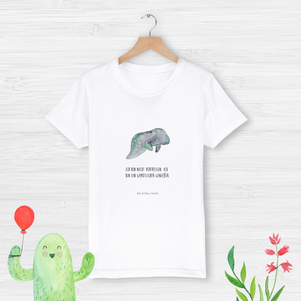Organic Kids T-Shirt manatee Relax Kinder T-Shirt Jungen, Kinder T-Shirt Mädchen, Kinder T-Shirt, Urlaub, Meerestiere, Meer, Essen, Abnehmen, Seekuh, Diätwahn, Süßigkeiten, Zucker, Seekühe, Diät