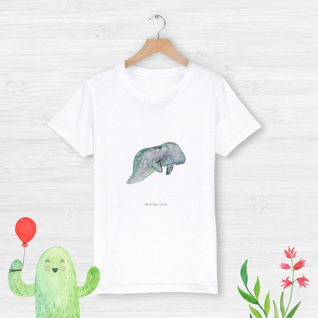 Organic Kids T-Shirt manatee Relax Kinder T-Shirt Jungen, Kinder T-Shirt Mädchen, Kinder T-Shirt, Urlaub, Meerestiere, Meer, Essen, Abnehmen, Seekuh, Diätwahn, Süßigkeiten, Zucker, Seekühe, Diät