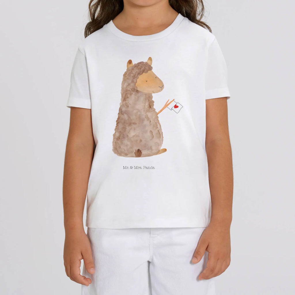 Organiczna koszulka dziecięca alpaka flaga Kinder T-Shirt Mädchen, Kinder T-Shirt, Kinder T-Shirt Jungen, Alpaka, Lama, Lamas, Alpakas, Liebe