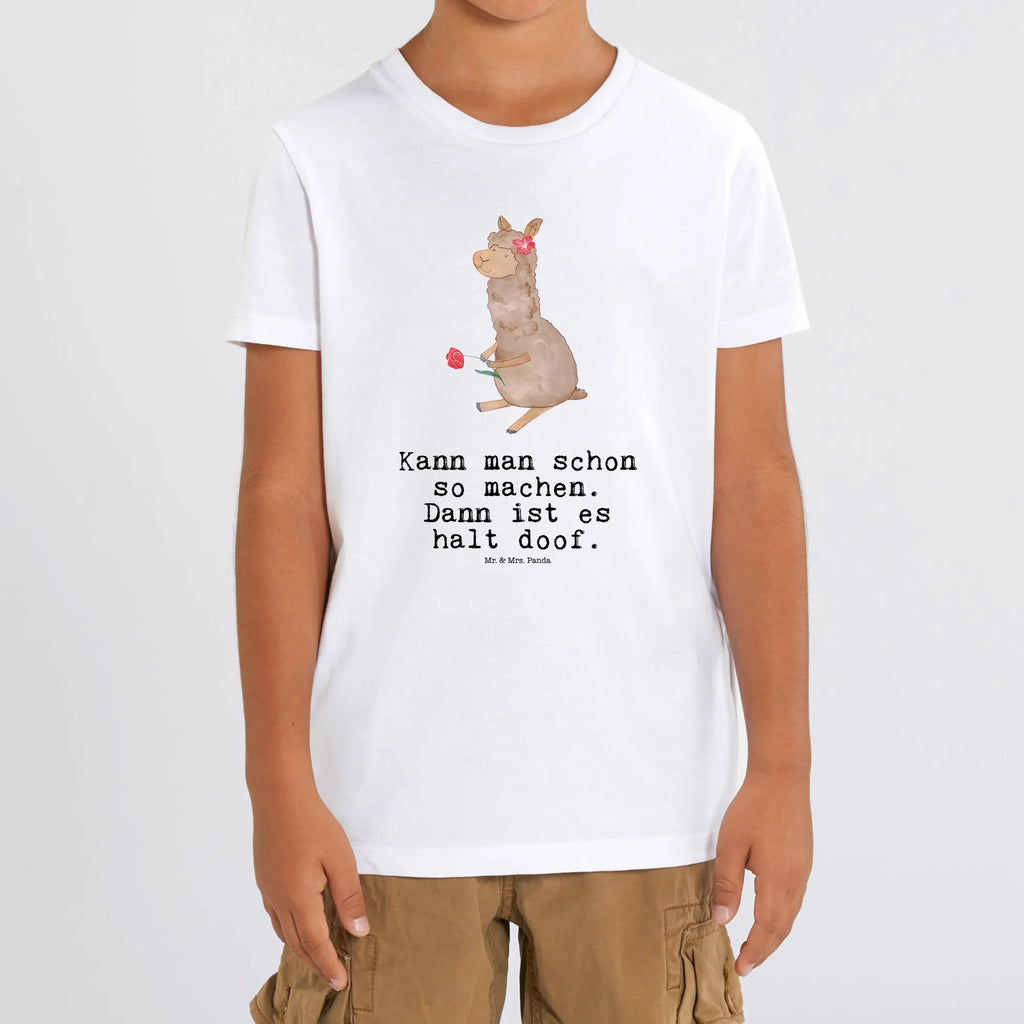 Organic Kids T-Shirt alpaca flower alpaca, llama, pako, camel, Peru, animal, favourite animal, Alpaca, flower, llamas