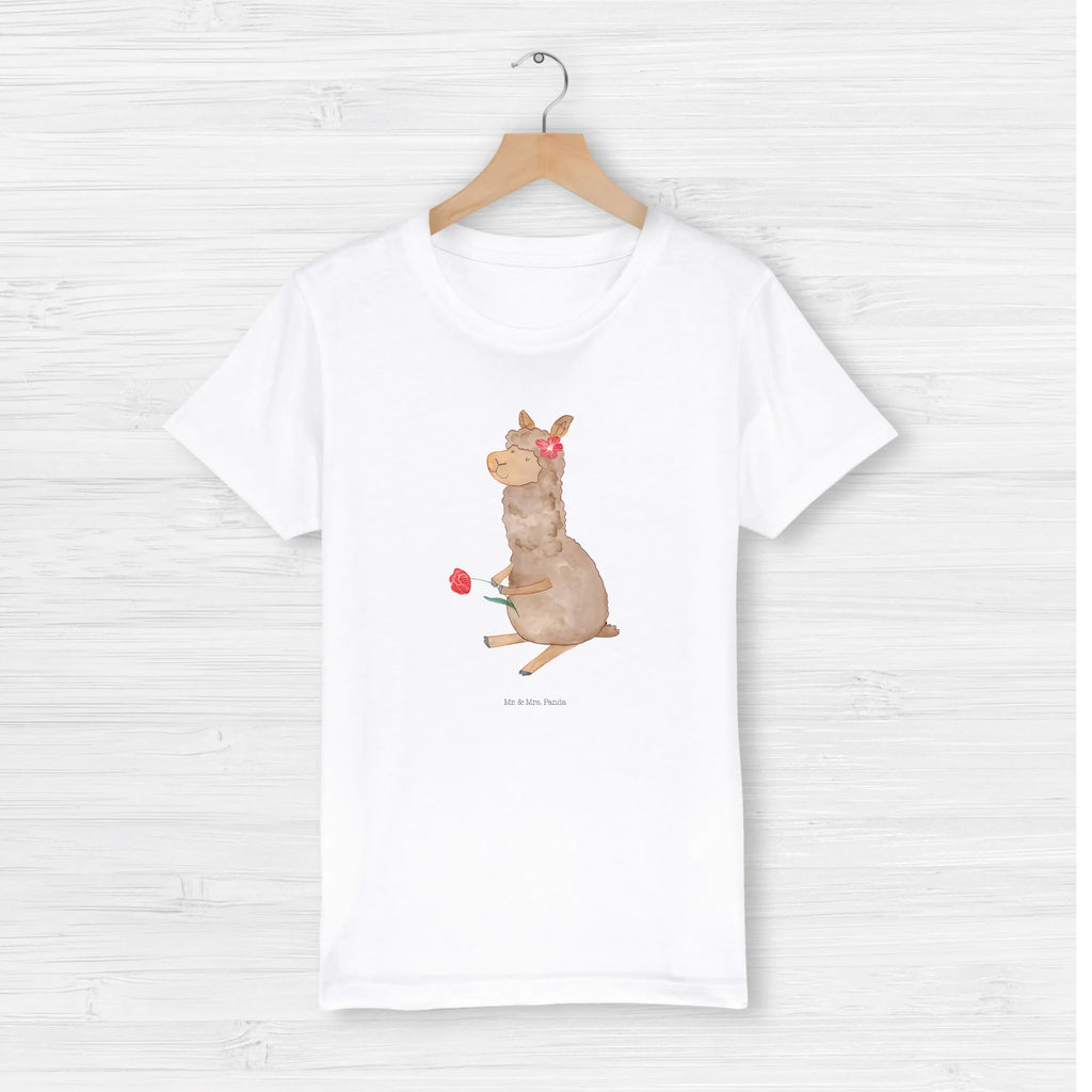 Organic Kids T-Shirt alpaca flower alpaca, llama, pako, camel, Peru, animal, favourite animal, Alpaca, flower, llamas