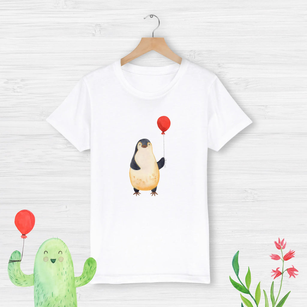 Organic Kinder T-Shirt Pinguin Luftballon Kinder T-Shirt Jungen, Kinder T-Shirt, Kinder T-Shirt Mädchen, Pinguin, Neustart, Tagträume, Luftballon, Lebenslust, Motivation, Liebe, Geschenk Freundin, Geschenkidee, Pinguine, Neues Leben, Glück, Beste Freundin