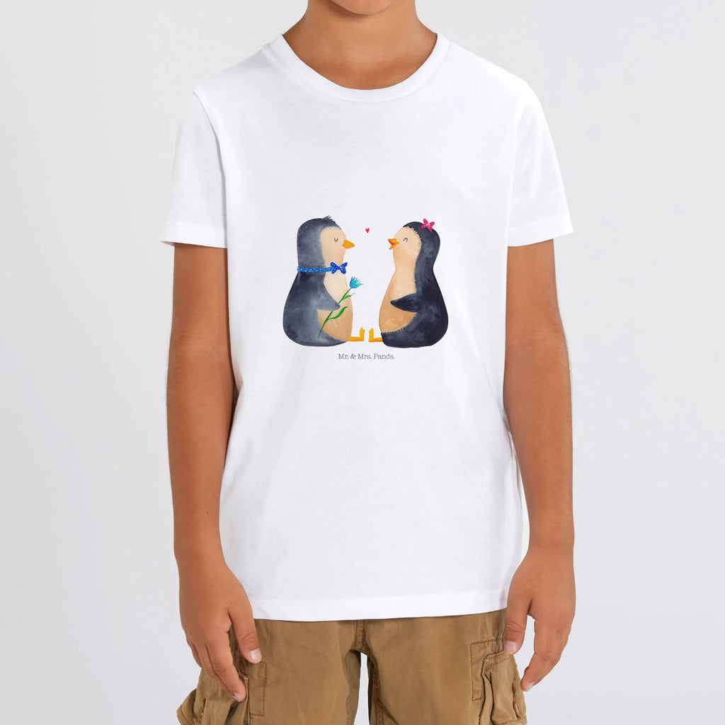Organic Kinder T-Shirt Pinguin Pärchen Kinder T-Shirt Jungen, Kinder T-Shirt, Kinder T-Shirt Mädchen, Pinguin, Jahrestag, Liebesbeweis, Liebe, Hochzeitsgeschenk, Große Liebe, Liebespaar, Traumpaar, Hochzeit, Pinguine, Liebesgeschenk, Hochzeitstag, Verlobung