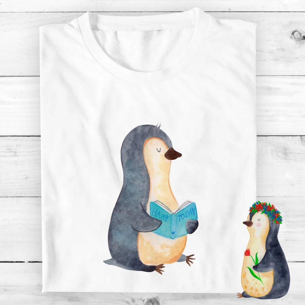Organic Kinder T-Shirt Pinguin Buch Kinder T-Shirt Mädchen, Kinder T-Shirt, Kinder T-Shirt Jungen, Pinguin, Ferien, Pinguine, Lesen, Faulenzen, Buch, Urlaub, Freizeit, Nichtstun, Bücherwurm