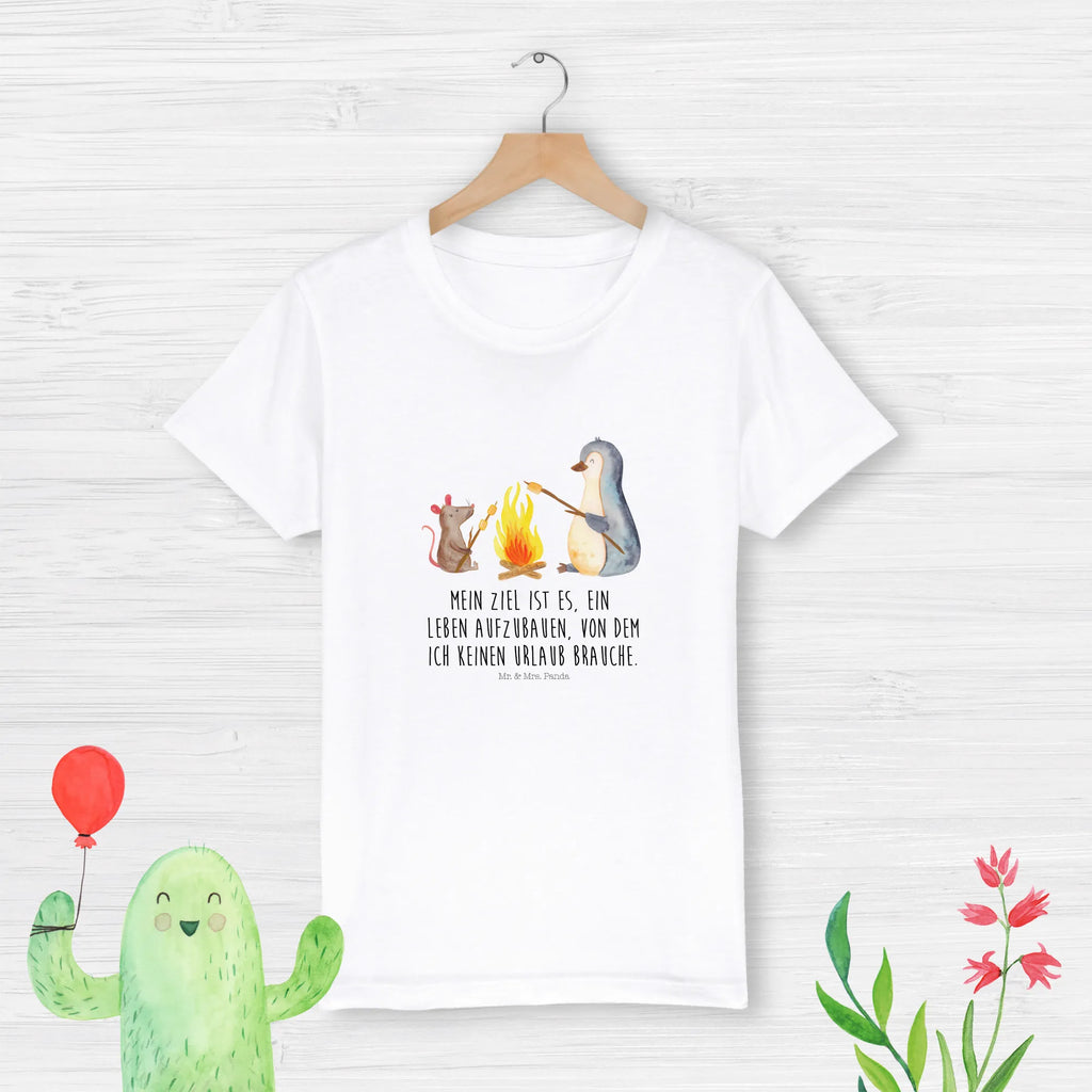 Organiczna koszulka dziecięca pingwin ognisko Kinder T-Shirt, Kinder T-Shirt Mädchen, Kinder T-Shirt Jungen, Pinguin, Arbeit, Lebensspruch, Marshmallows, Motivation, Büroalltag, Pinguine, Lebensmotivation, Job, Liebe, Feuer, Neustart, Lagerfeuer, Grillen, Leben, Büro, Maus