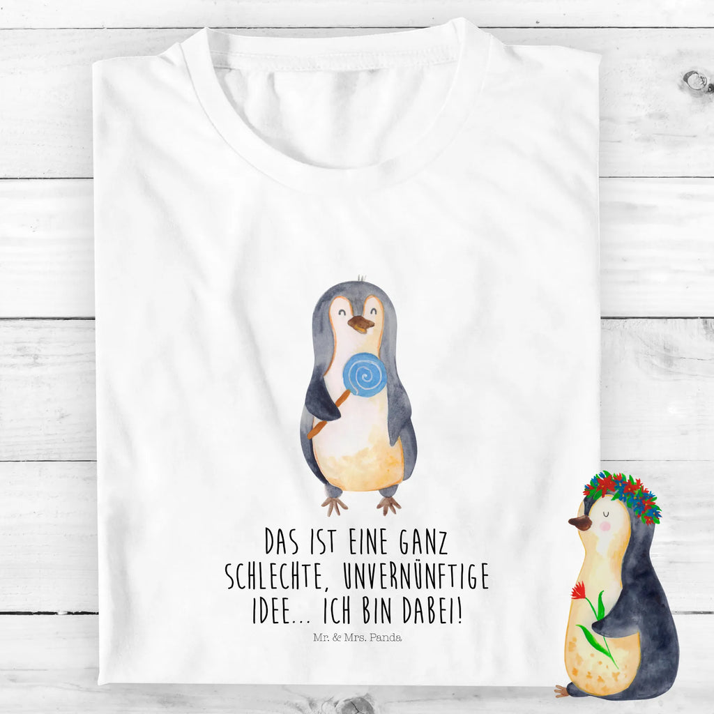 Organic Kids T-Shirt Penguin lollipop Kinder T-Shirt Jungen, Kinder T-Shirt Mädchen, Kinder T-Shirt, Pinguin, Ganove, Rebell, Lolli, Süßigkeiten, Blödsinn, Pinguine, Rabauke, Spruch, Gauner