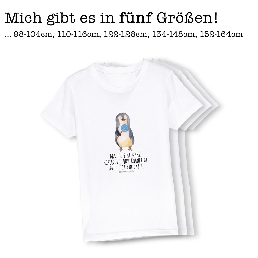 Organic Kids T-Shirt Penguin lollipop Kinder T-Shirt Jungen, Kinder T-Shirt Mädchen, Kinder T-Shirt, Pinguin, Ganove, Rebell, Lolli, Süßigkeiten, Blödsinn, Pinguine, Rabauke, Spruch, Gauner