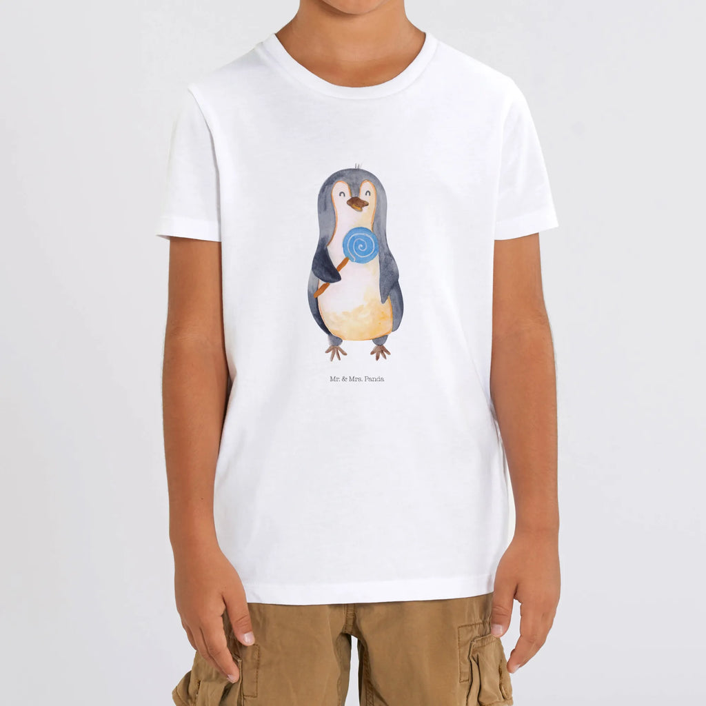 Organic Kids T-Shirt Penguin lollipop Kinder T-Shirt Jungen, Kinder T-Shirt Mädchen, Kinder T-Shirt, Pinguin, Ganove, Rebell, Lolli, Süßigkeiten, Blödsinn, Pinguine, Rabauke, Spruch, Gauner
