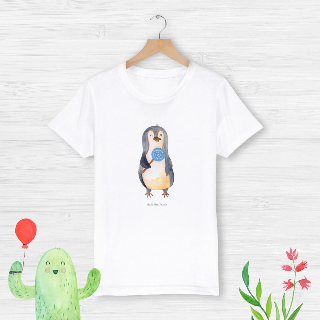Organic Kids T-Shirt Penguin lollipop Kinder T-Shirt Jungen, Kinder T-Shirt Mädchen, Kinder T-Shirt, Pinguin, Ganove, Rebell, Lolli, Süßigkeiten, Blödsinn, Pinguine, Rabauke, Spruch, Gauner