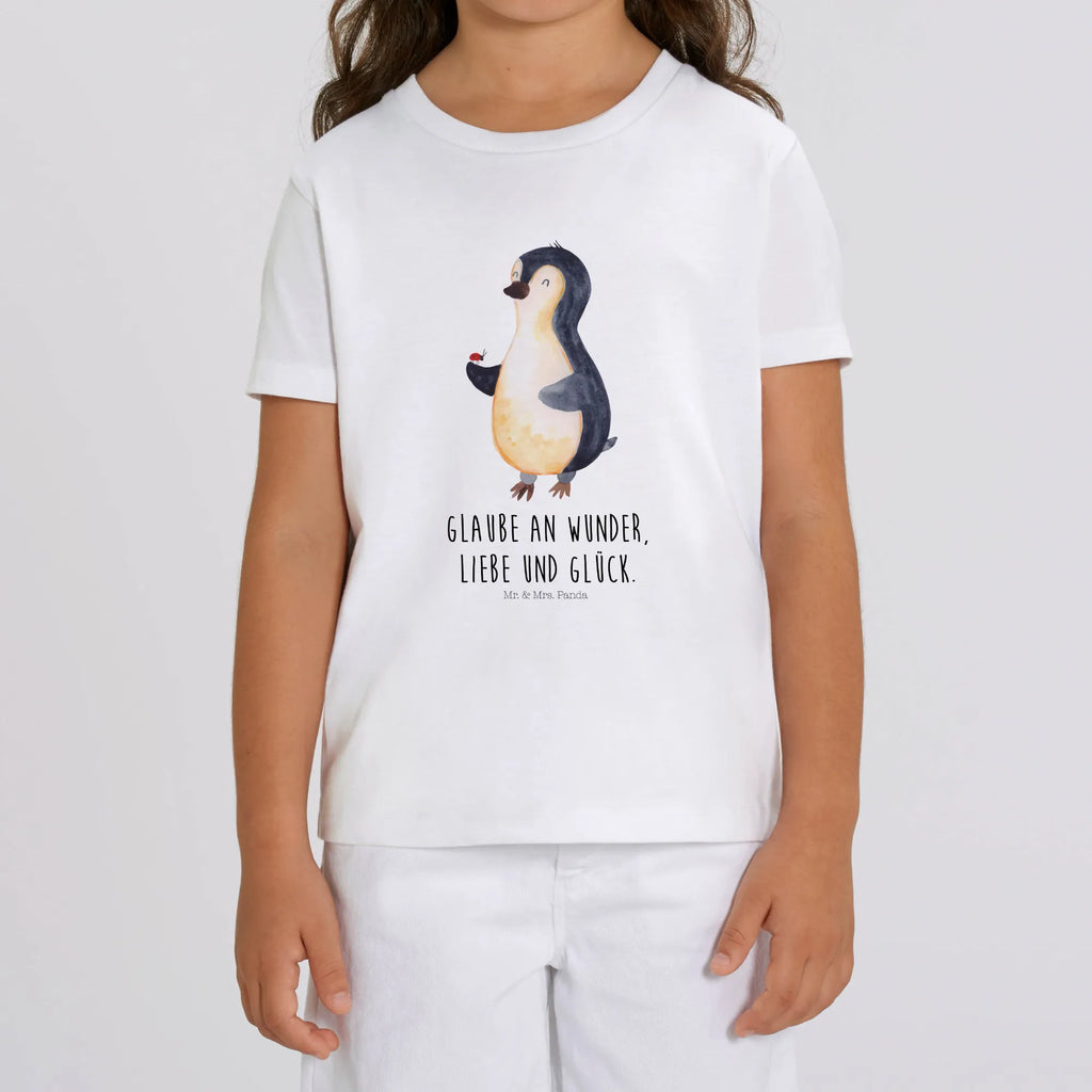 Organic Kinder T-Shirt Pinguin Marienkäfer Kinder T-Shirt Mädchen, Kinder T-Shirt Jungen, Kinder T-Shirt, Pinguin, Glück, Liebe, Marienkäfer, Pinguine, Wunder, Freude, Lebensfreude