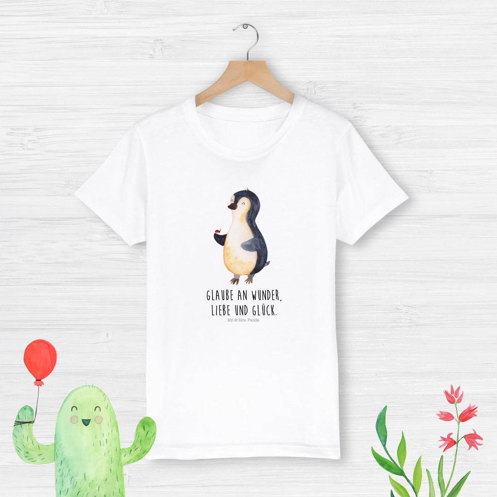 Organic Kinder T-Shirt Pinguin Marienkäfer Kinder T-Shirt Mädchen, Kinder T-Shirt Jungen, Kinder T-Shirt, Pinguin, Glück, Liebe, Marienkäfer, Pinguine, Wunder, Freude, Lebensfreude