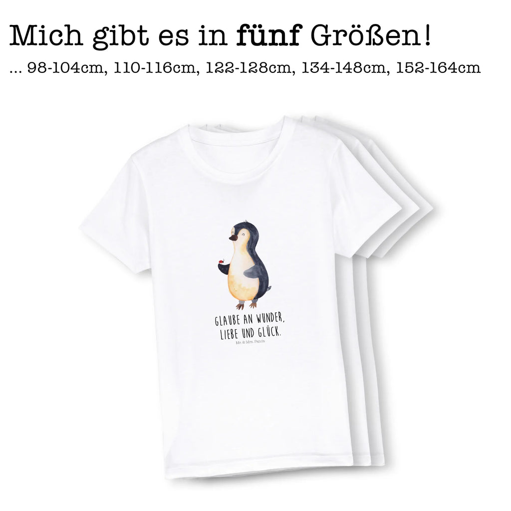 Organic Kinder T-Shirt Pinguin Marienkäfer Kinder T-Shirt Mädchen, Kinder T-Shirt Jungen, Kinder T-Shirt, Pinguin, Glück, Liebe, Marienkäfer, Pinguine, Wunder, Freude, Lebensfreude
