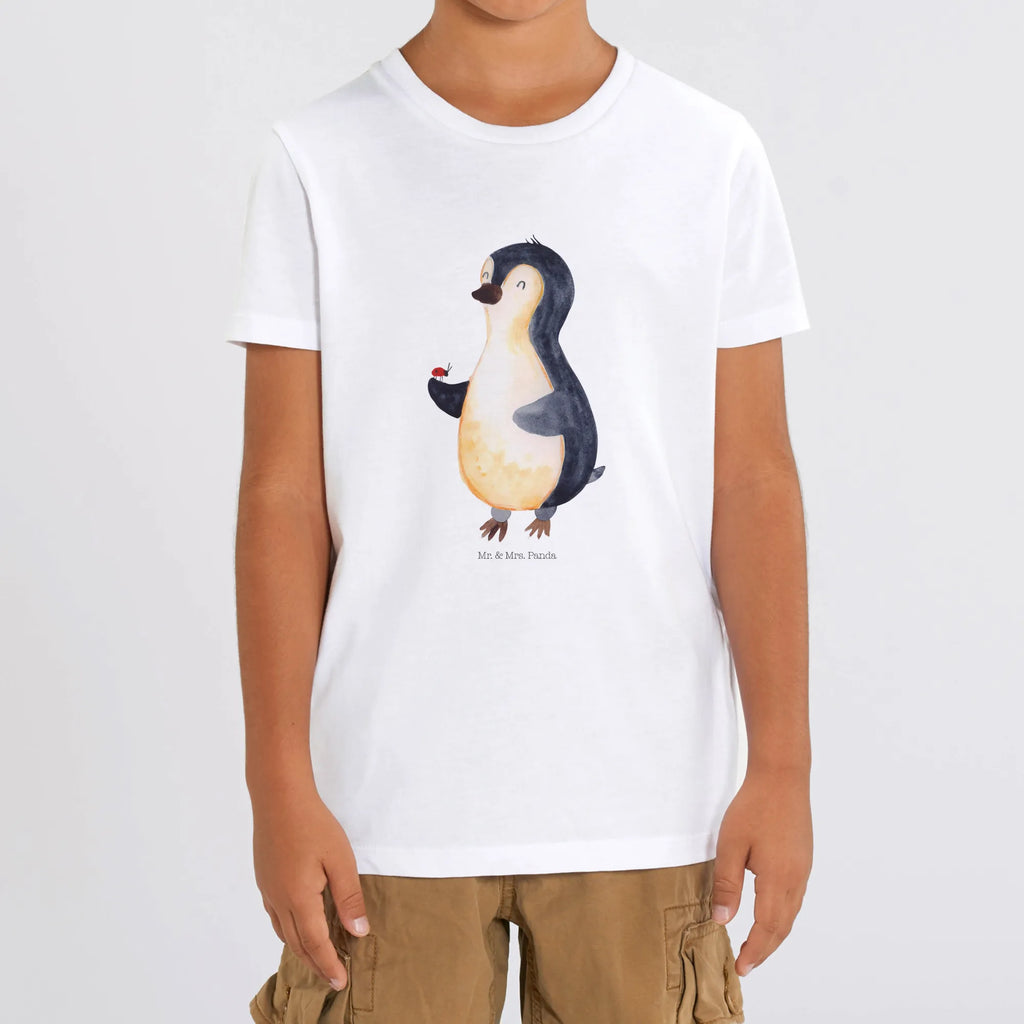 Organic Kinder T-Shirt Pinguin Marienkäfer Kinder T-Shirt Mädchen, Kinder T-Shirt Jungen, Kinder T-Shirt, Pinguin, Glück, Liebe, Marienkäfer, Pinguine, Wunder, Freude, Lebensfreude
