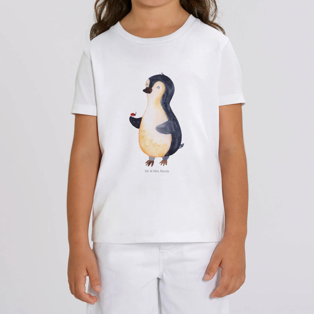 Organic Kinder T-Shirt Pinguin Marienkäfer Kinder T-Shirt Mädchen, Kinder T-Shirt Jungen, Kinder T-Shirt, Pinguin, Glück, Liebe, Marienkäfer, Pinguine, Wunder, Freude, Lebensfreude