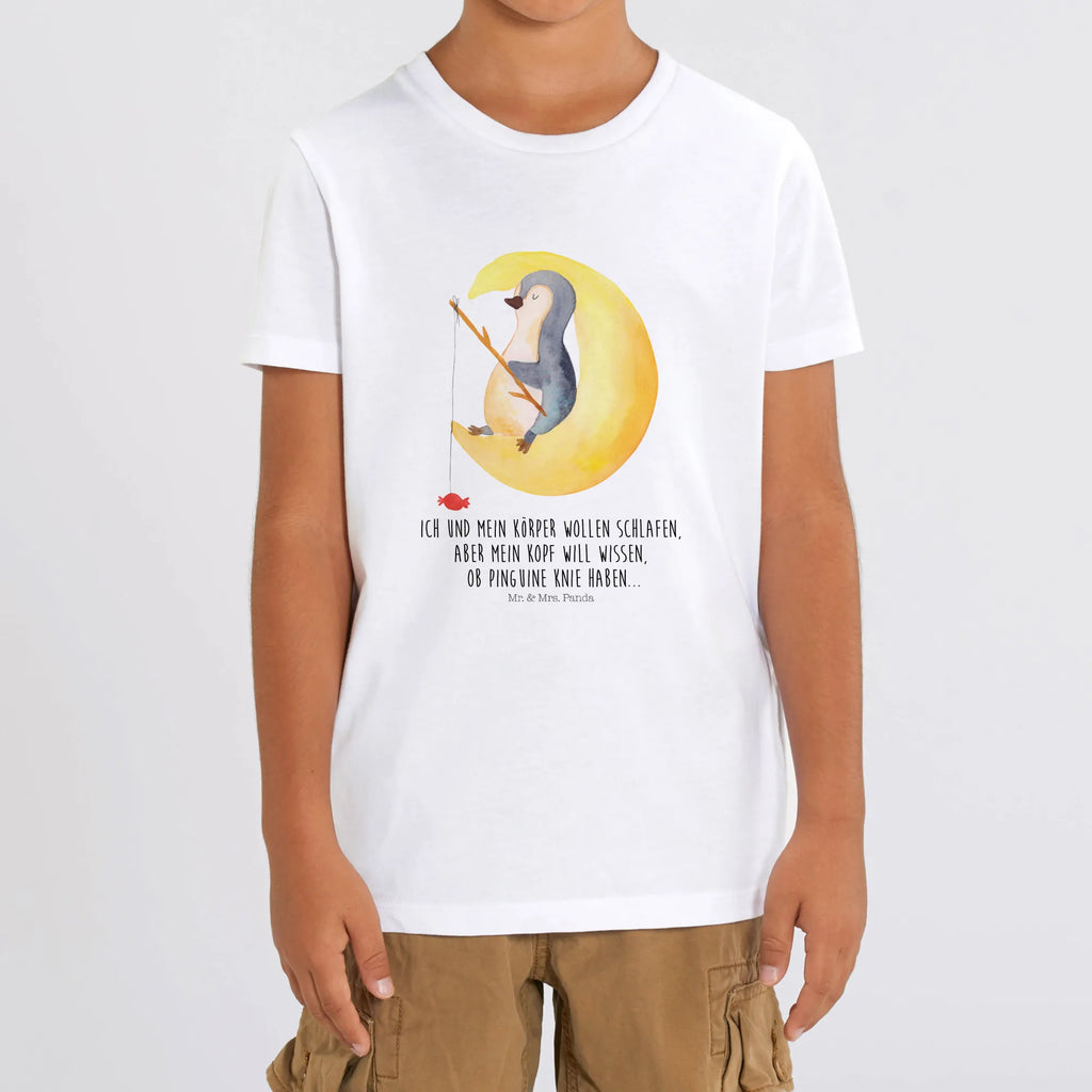 Organic Kinder T-Shirt Pinguin Mond Kinder T-Shirt Jungen, Kinder T-Shirt, Kinder T-Shirt Mädchen, Pinguin, schlafen, Spruch, Pinguine, Nachtruhe, Schlafzimmer, Schlafstörungen, Gästezimmer, Einschlafen