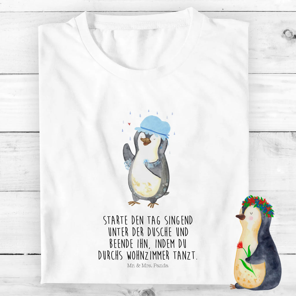 Organic Kids T-Shirt Penguin have a shower Kinder T-Shirt Jungen, Kinder T-Shirt Mädchen, Kinder T-Shirt, Pinguin, Lebensmotto, glücklich sein, Dusche, Duschen, Neustart, Motivation, Pinguine, Neuanfang