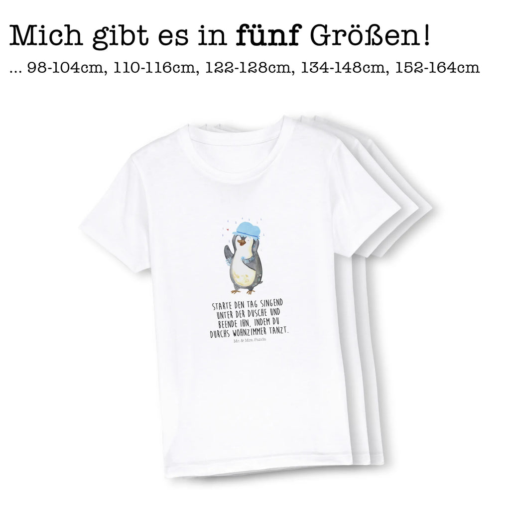 Organic Kids T-Shirt Penguin have a shower Kinder T-Shirt Jungen, Kinder T-Shirt Mädchen, Kinder T-Shirt, Pinguin, Lebensmotto, glücklich sein, Dusche, Duschen, Neustart, Motivation, Pinguine, Neuanfang