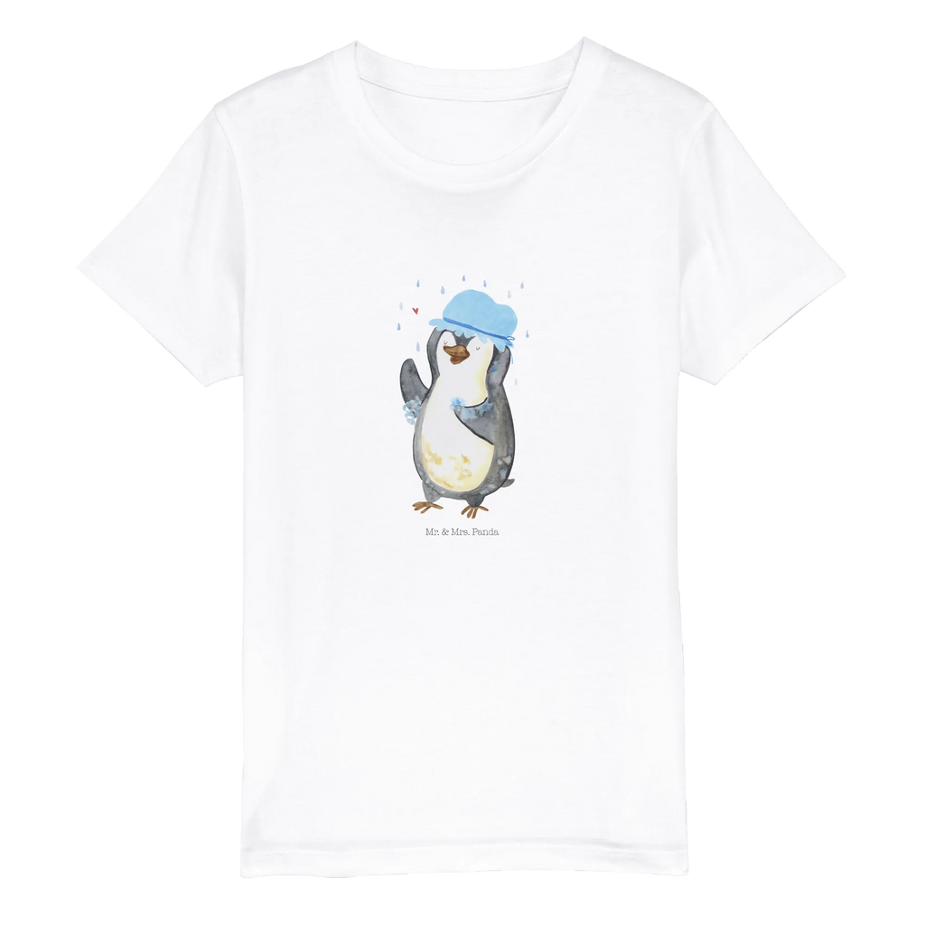 Organic Kids T-Shirt Penguin have a shower Kinder T-Shirt Jungen, Kinder T-Shirt Mädchen, Kinder T-Shirt, Pinguin, Lebensmotto, glücklich sein, Dusche, Duschen, Neustart, Motivation, Pinguine, Neuanfang