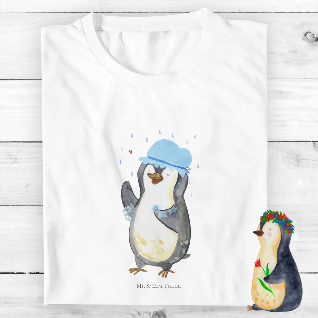 Organic Kids T-Shirt Penguin have a shower Kinder T-Shirt Jungen, Kinder T-Shirt Mädchen, Kinder T-Shirt, Pinguin, Lebensmotto, glücklich sein, Dusche, Duschen, Neustart, Motivation, Pinguine, Neuanfang